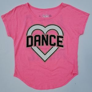 Justice Girls t shirt Size 10 Dance pink Music